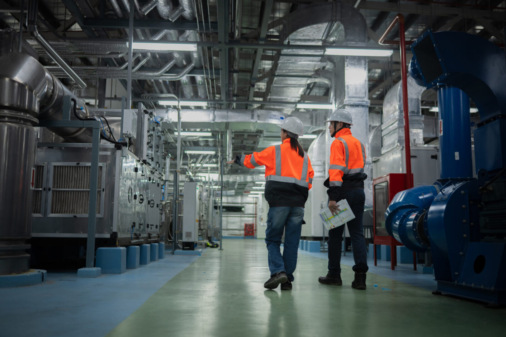 Engineers inspecting industrial facility